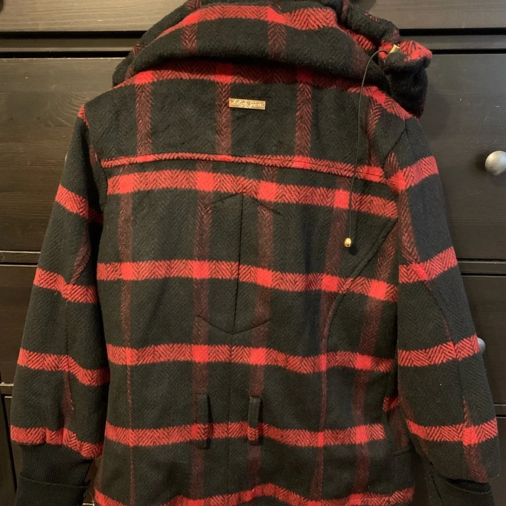 Baby Phat Red and Black Checkered Teddy Jacket - Picture 2 of 8